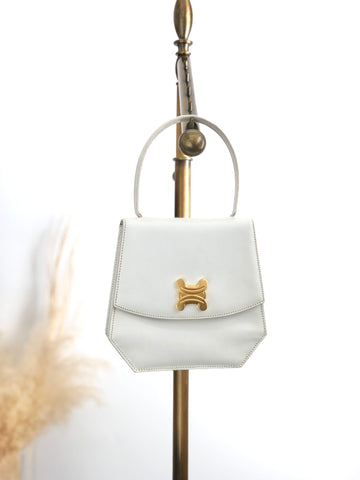 CELINE Triomphe Top Handle Handbag White New 1:1 33tdem