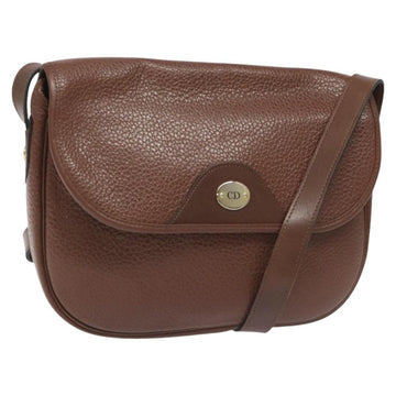 Christian Dior Vintage Shoulder Bag Leather Brown Leather Shoulder Bag Bag ()