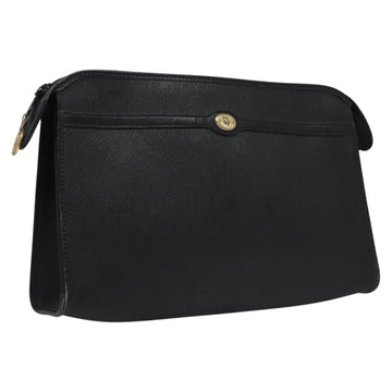 Christian Dior Vintage Honeycomb Zip Pouch Coated Canvas Black Canvas Clutche & Pouche Bag ()