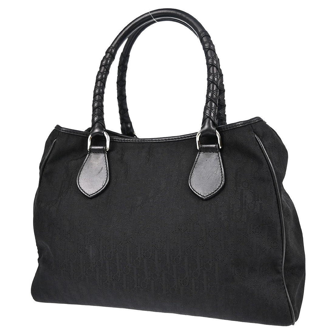 Christian Dior Lovely Tote Diorissimo Canvas Black Canvas Tote Bag Bag ()