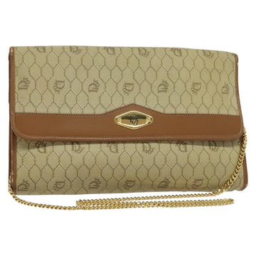 Christian Dior Vintage Honeycomb Chain Canvas Beige Canvas Bag ()