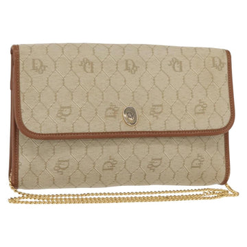 Christian Dior Vintage Honeycomb Chain Canvas Beige Canvas Shoulder Bag Bag ()