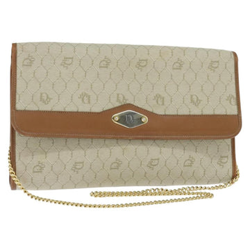 Christian Dior Vintage Honeycomb Chain Canvas Beige Canvas Shoulder Bag Bag ()