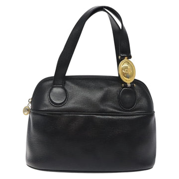 Christian Dior Vintage Cd Handbag Leather Black Leather Handbag ()