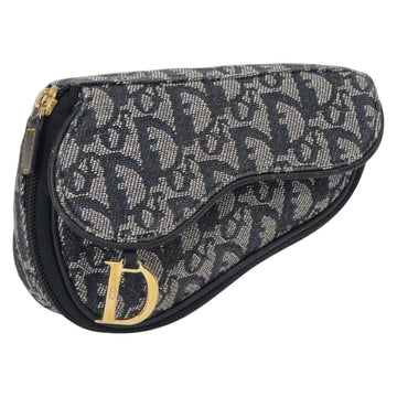Christian Dior Saddle Zip Pouch Diorissimo Canvas Navy Canvas Clutche & Pouche Bag ()