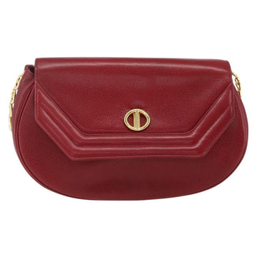 Christian Dior Vintage Shoulder Bag Leather Red Leather Shoulder Bag Bag ()