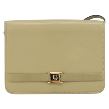 Christian Dior Vintage Shoulder Bag Leather Beige Leather Shoulder Bag Bag ()