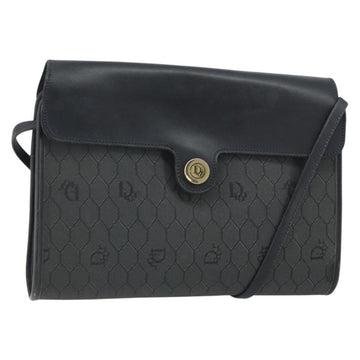 Christian Dior Vintage Honeycomb Flap Crossbody Bag Coated Canvas Black Pvc Shoulder Bag Bag ()