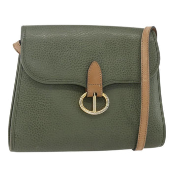 Christian Dior Vintage Cd Flap Shoulder Bag Leather Khaki Leather Shoulder Bag Bag ()