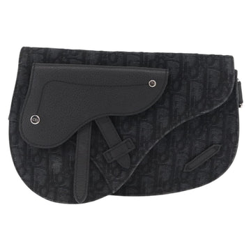 Christian Dior Saddle Messenger Pouch Oblique Canvas Black Canvas Shoulder Bag Bag ()