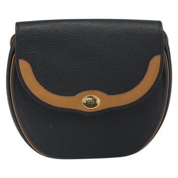 Christian Dior Vintage Cd Flap Shoulder Bag Leather Black Leather Shoulder Bag Bag ()
