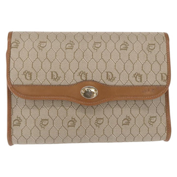 Christian Dior Vintage Honeycomb Chain Canvas Beige Pvc Shoulder Bag Bag ()
