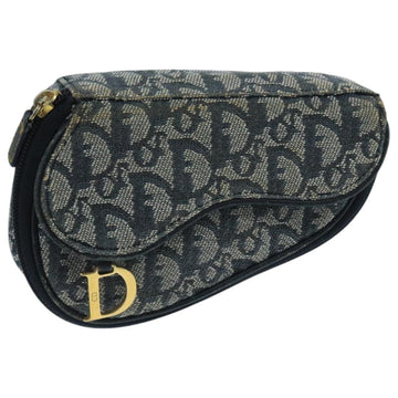 Christian Dior Vintage Saddle Coin Purse Diorissimo Canvas Navy Canvas Clutche & Pouche Bag ()