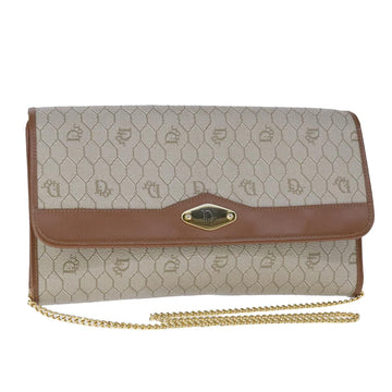 Christian Dior Vintage Honeycomb Chain Canvas Beige Canvas Shoulder Bag Bag ()