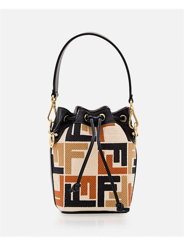 Fendi Women Mini Mon Tresor Canvas Embroidery Bag