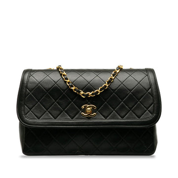 Top Quality Chanel  Matlasse Chain Shoulder Bag Black Lambskin