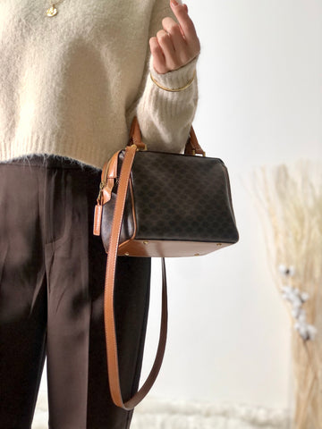 CELINE Macadam Two-way Handbag Shoulder bag Brown New 1:1 abjhud