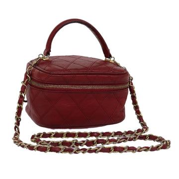 Top Quality Chanel Bicolore Chain Hand Bag Leather Red CC Auth yb605