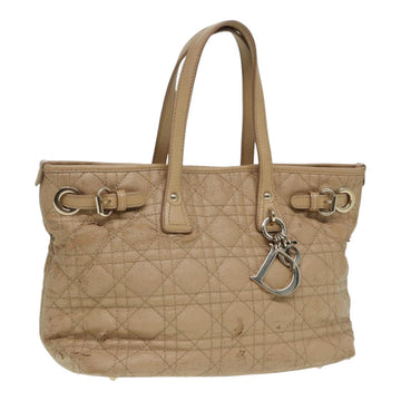 CHRISTIAN Top quality Dior Lady Top quality Dior Canage Hand Bag Coated Canvas Cream Vanilla Auth yb647