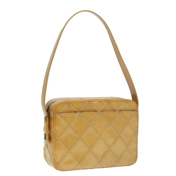 Top Quality Chanel Bicolore Shoulder Bag Enamel Yellow Silver CC Auth yb674