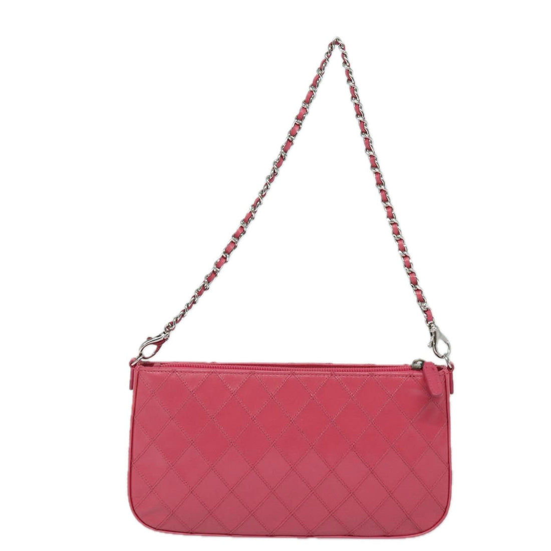 Top Quality Chanel Bicolore Chain Accessory Pouch Lamb Skin Pink CC Auth yk13496A