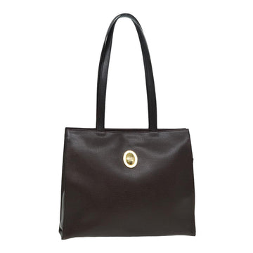 CHRISTIAN Top quality Dior Tote Bag Leather Brown Auth yk13800