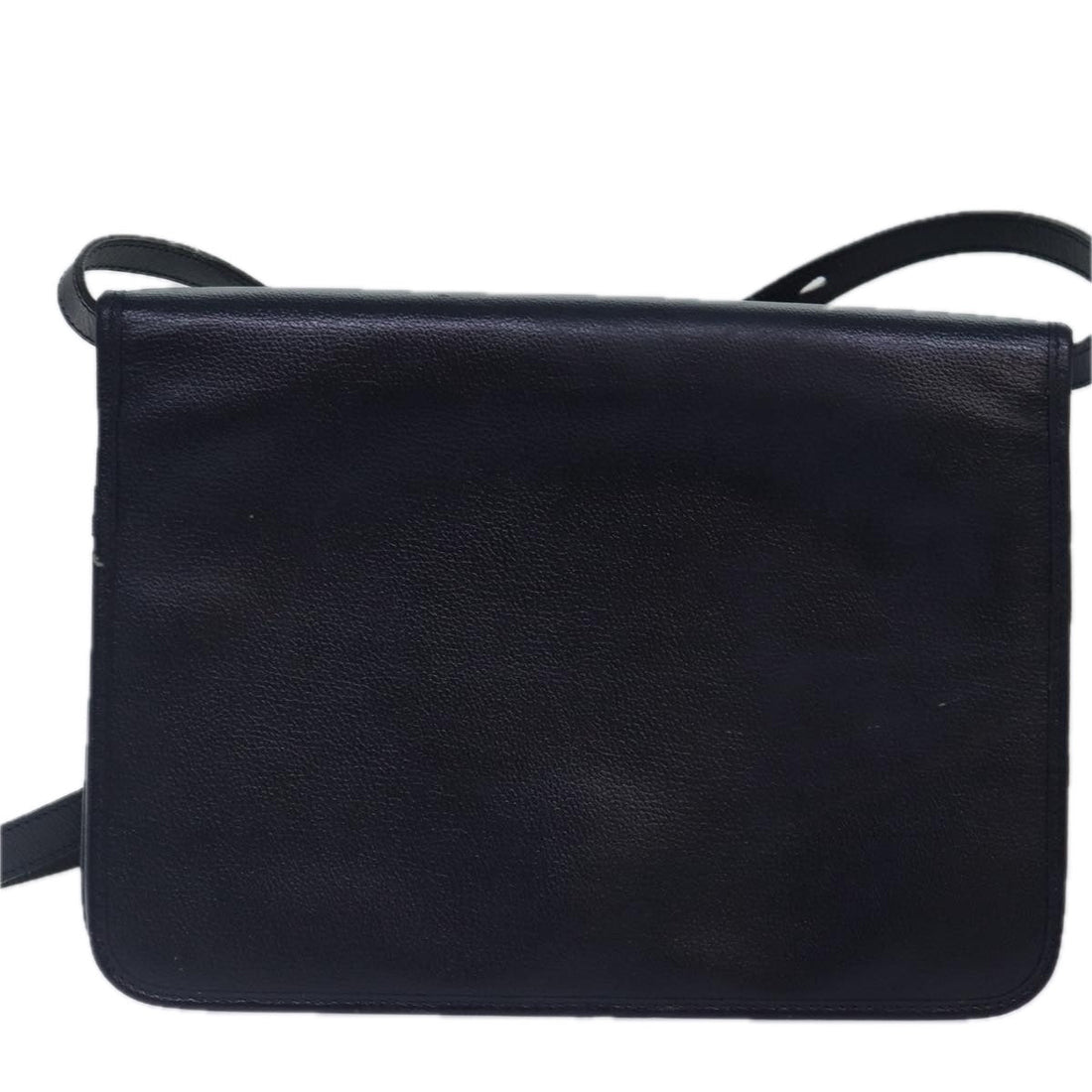 CHRISTIAN Top quality Dior Shoulder Bag Leather Navy Gold Auth yk14399