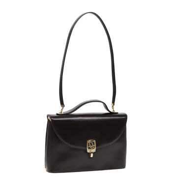 CHRISTIAN Top quality Dior Hand Bag Leather 2way Brown Gold Auth yk14414