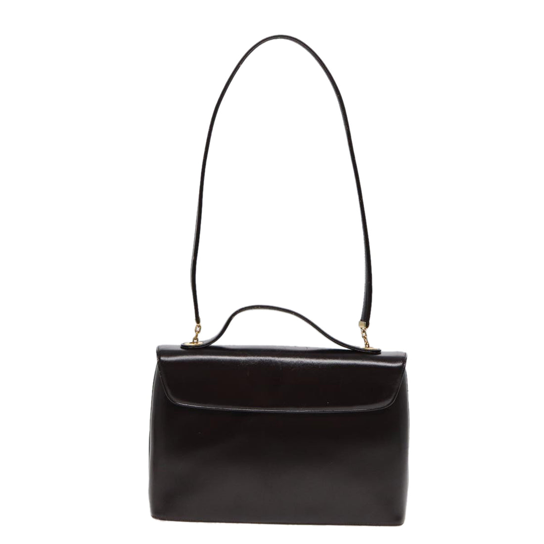 CHRISTIAN Top quality Dior Hand Bag Leather 2way Brown Gold Auth yk14414
