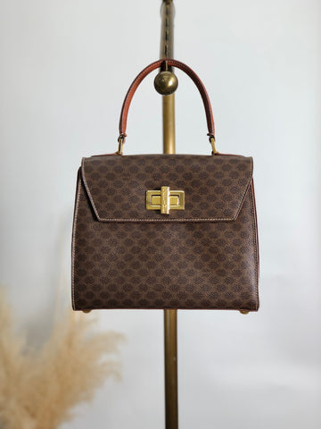 CELINE Macadam Turn Lock Handbag Brown New 1:1 in5yfj
