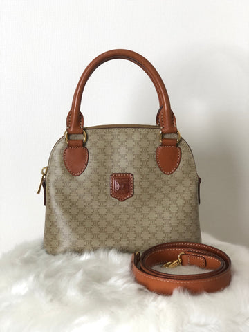 CELINE  Leather Two-way Handbag Shoulder bag Beige New 1:1 d7kytj