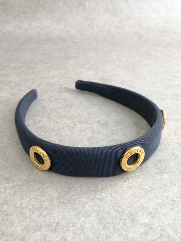 CELINE Circle Logo Headband Navy New 1:1 f7yt4g